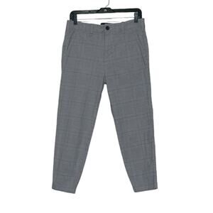 Hollister gray blue plaid crop taper chino pants size 29